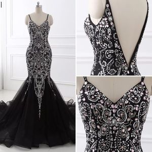 Size 10 mermaid black gown beaded pageant prom